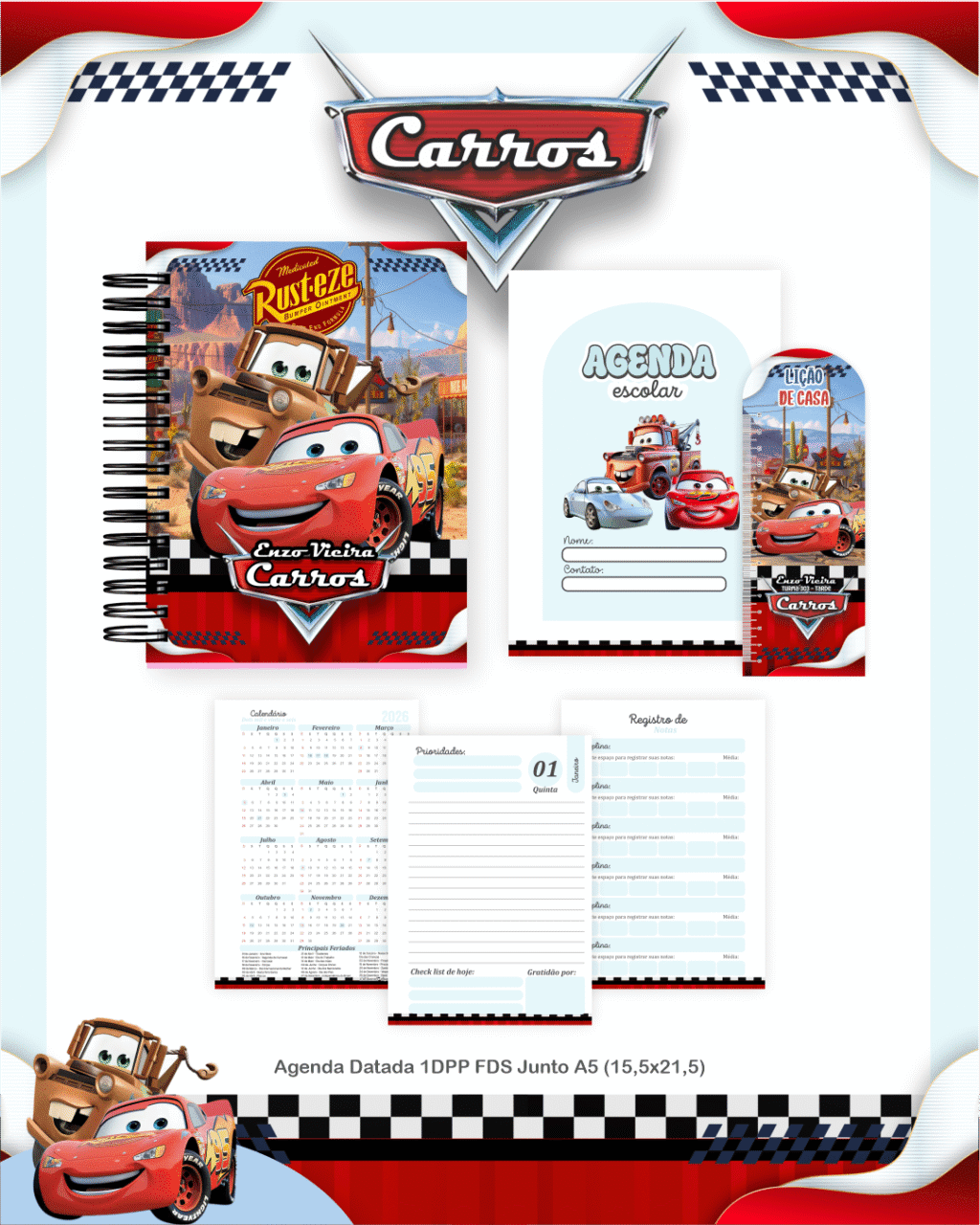 Carros Disney - Escolar 1.0 2026 (Pamella) - Imagem 3