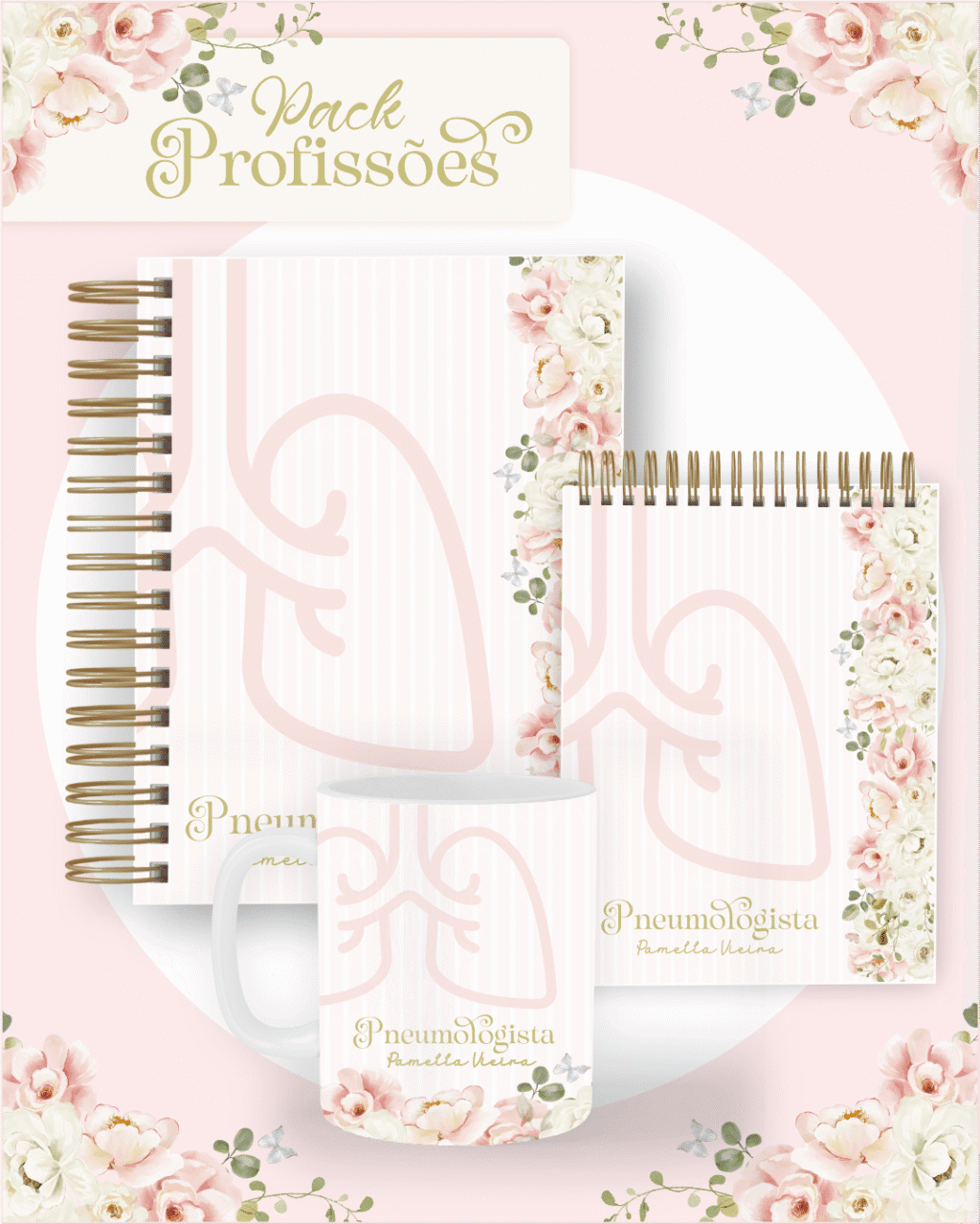 Profissões 2026: Floral Rosa (Pamella) - Imagem 1