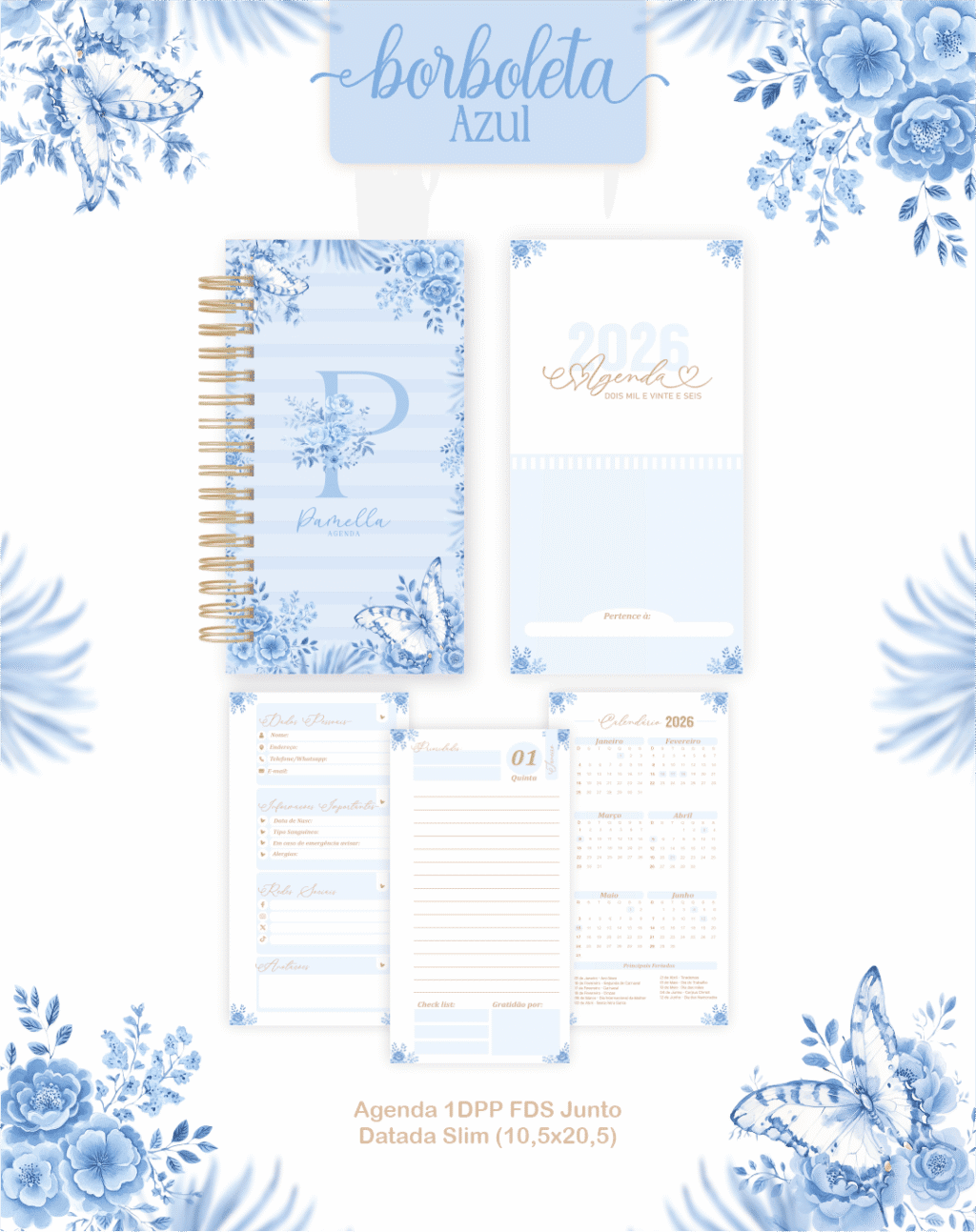 Alfabeto Borboleta Azul - Agendas | Planners 2026 (Pamella) - Imagem 3