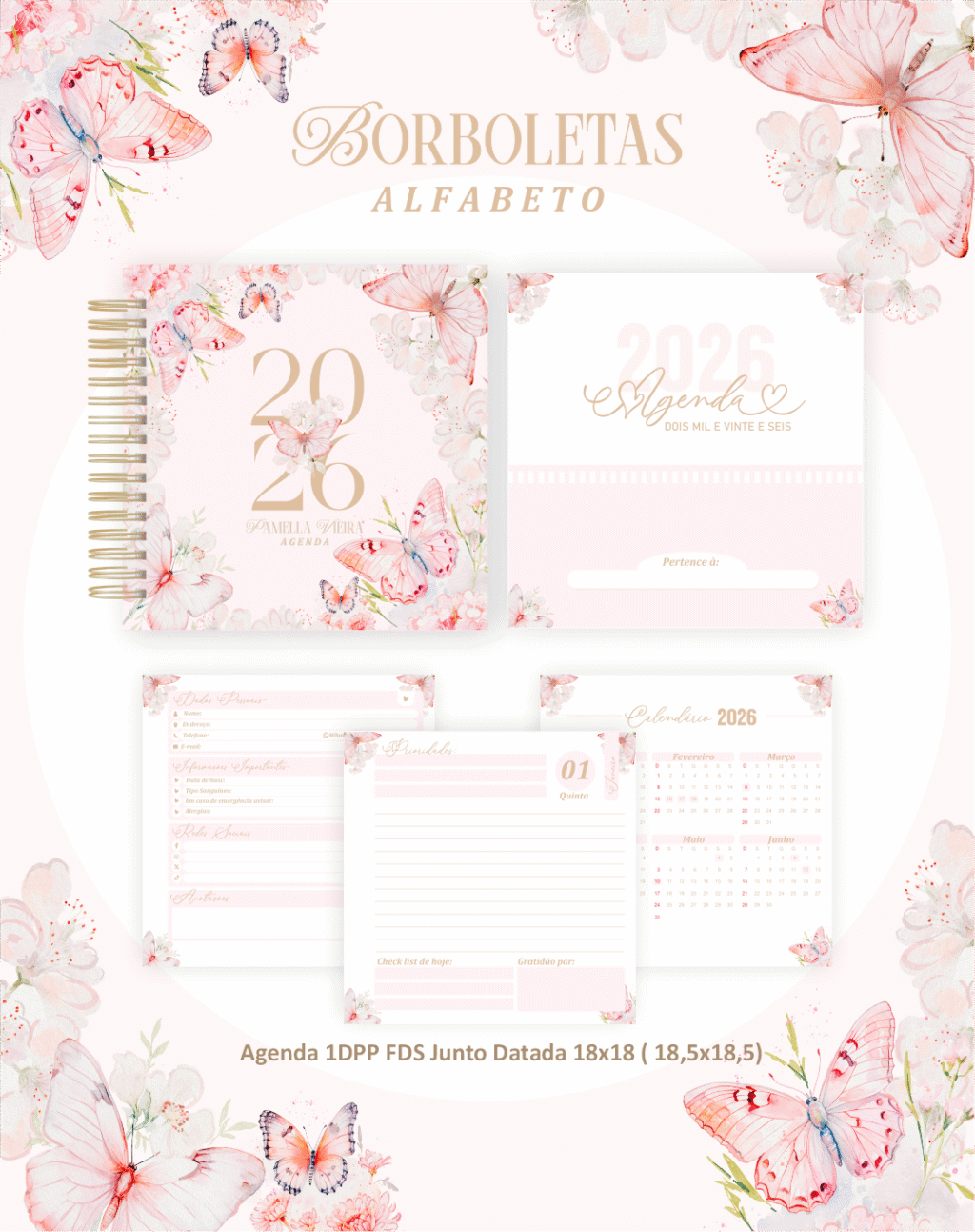 Alfabeto Borboletas - Agendas | Planners 2026 (Pamella) - Imagem 4