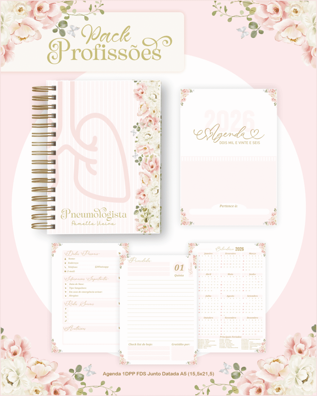 Profissões 2026: Floral Rosa (Pamella) - Imagem 6