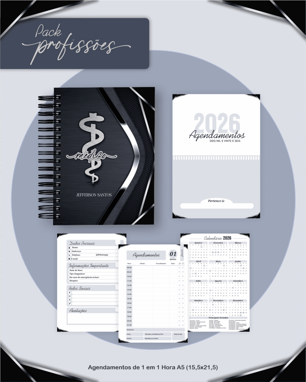 Profissões 2026: Masculina Preta (Pamella) - Imagem 6