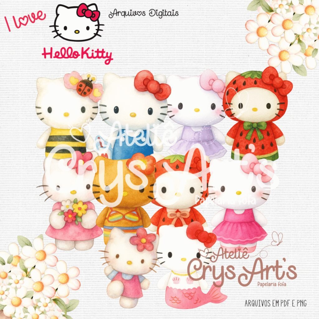 Kit Hello Kitty 1 - Encadernação (Crys Arts) - Imagem 6