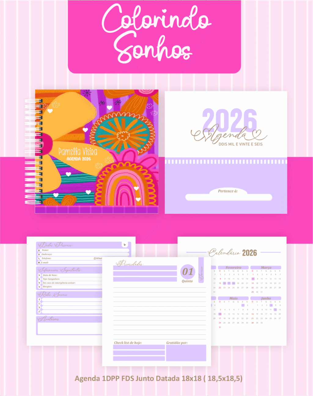 Colorindo Sonhos - Agendas | Planners 2026 (Pamella) - Imagem 4
