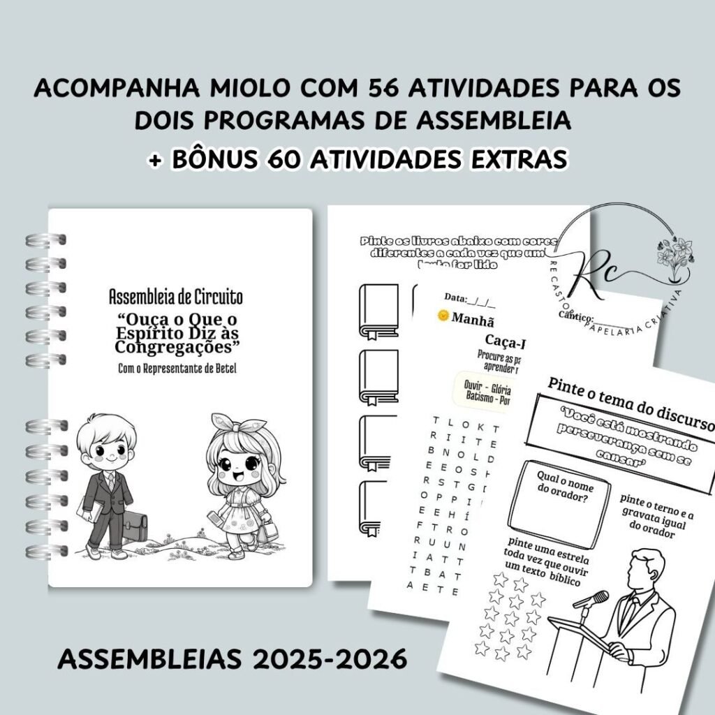 Kit Caderno Infantil Atividades Assembleias 2025 |2026 (Re Castori) - Imagem 3