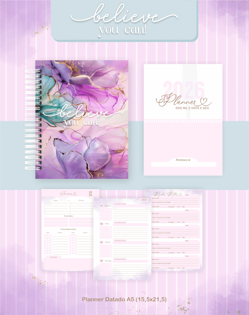 Believe You Can - Agendas | Planners 2026 (Pamella) - Imagem 1