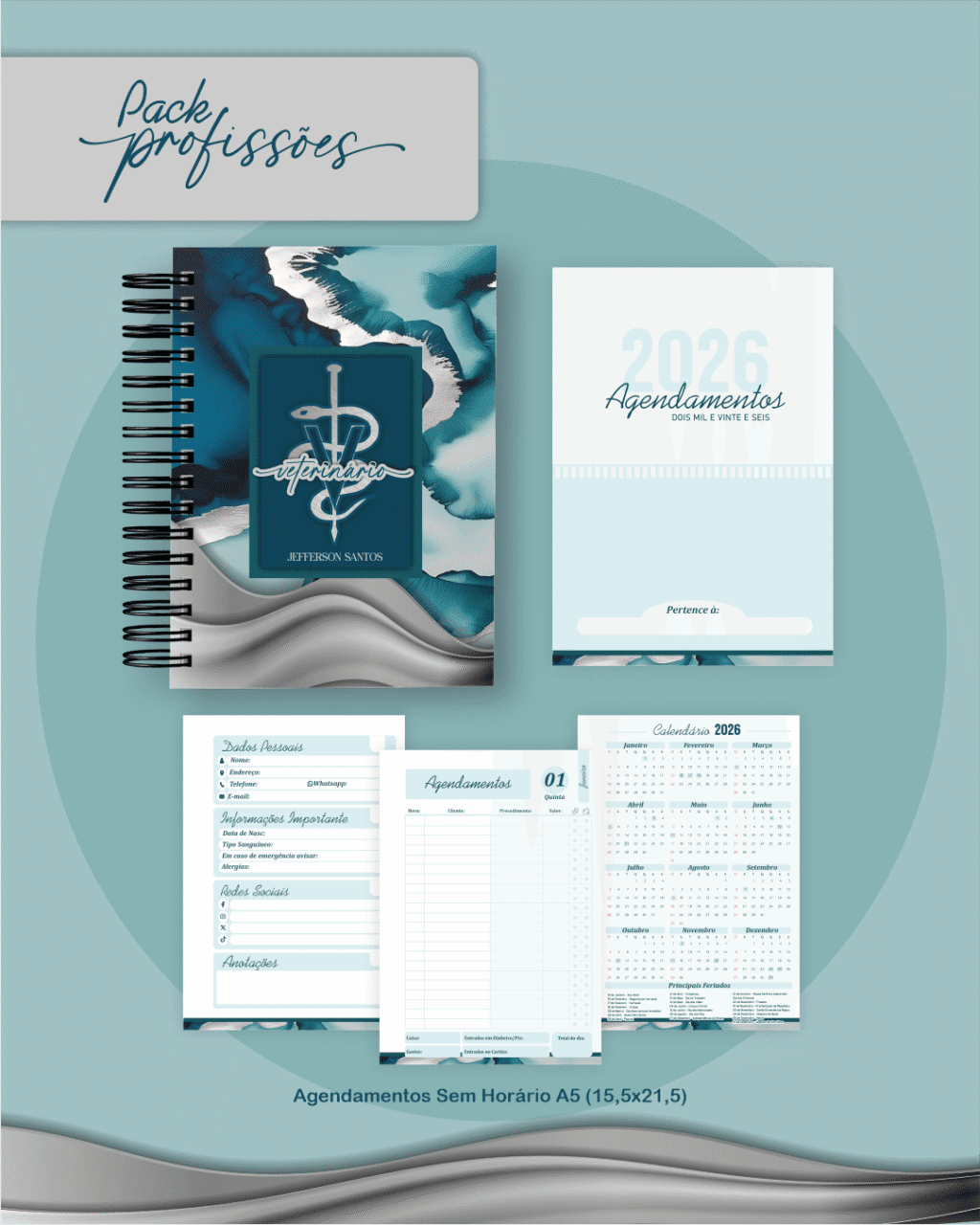 Profissões 2026: Masculina Marmorizada (Pamella) - Imagem 7