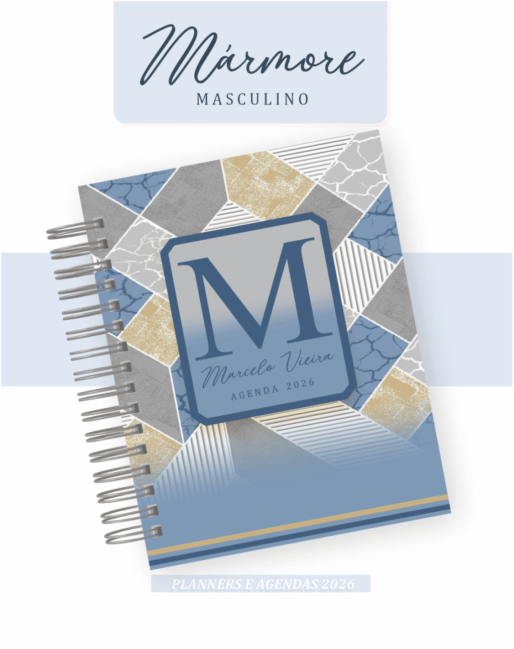 Mármore Masculino - Agendas | Planners 2026 (Pamella) - Imagem 1