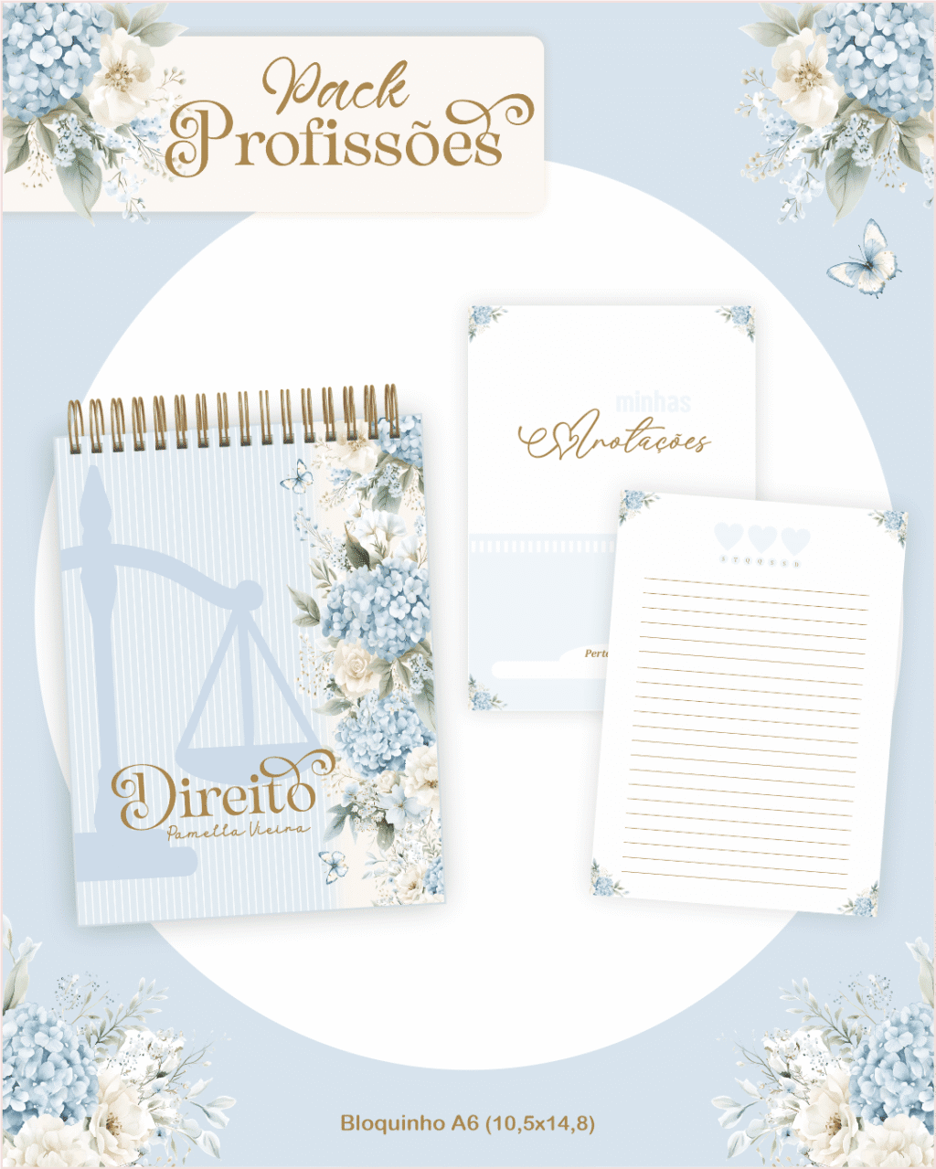 Profissões 2026: Floral Azul (Pamella) - Imagem 9