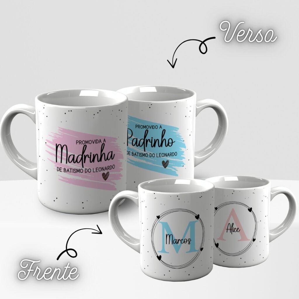Convite Padrinhos Minimalista - Artes para Caneca - Imagem 2