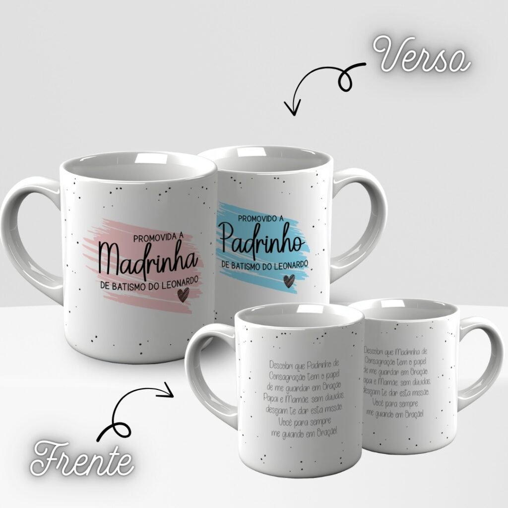Convite Padrinhos Minimalista - Artes para Caneca - Imagem 7