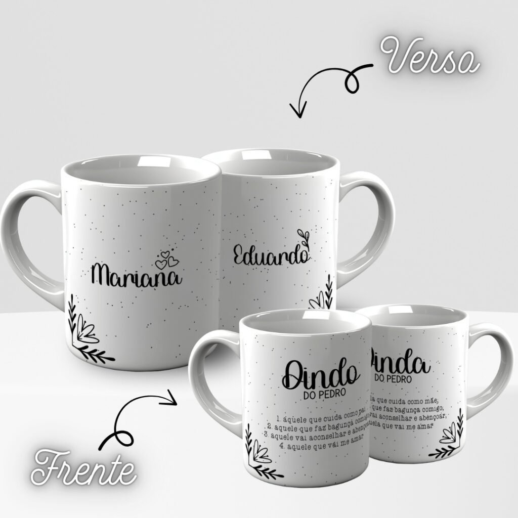 Convite Padrinhos Minimalista - Artes para Caneca - Imagem 5