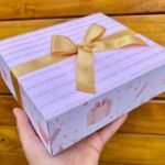 Caixa com 4 Abas e com Foto Aniversário - Rosa | Azul