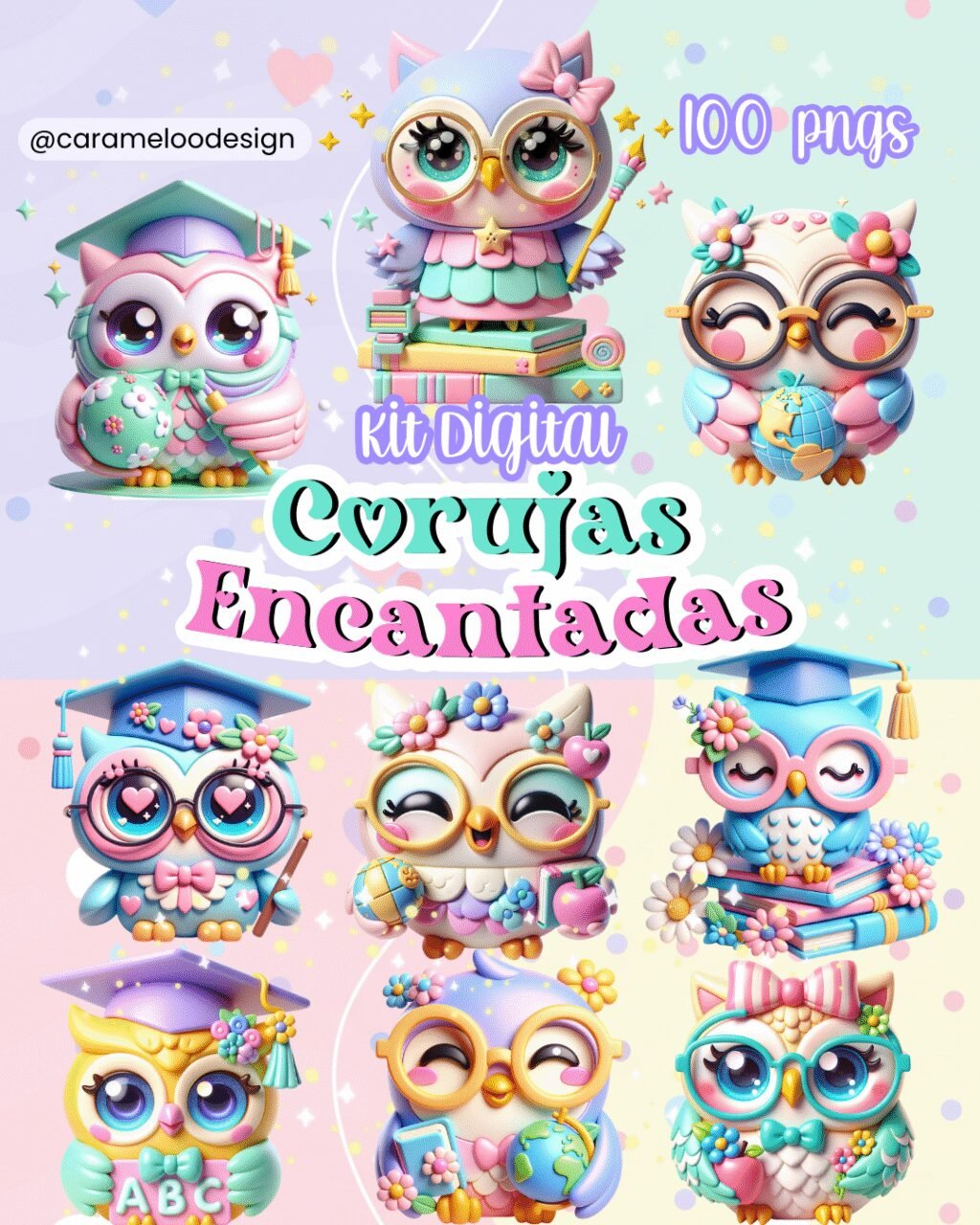 Corujas Encantadas - Kit Digital - Imagem 1