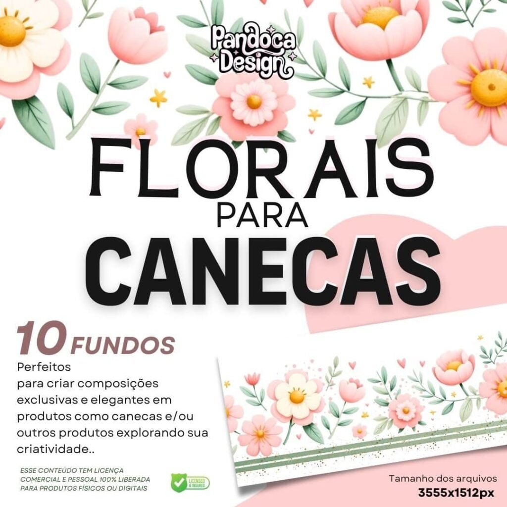 Fundos Florais para CANECAS - Imagem 1