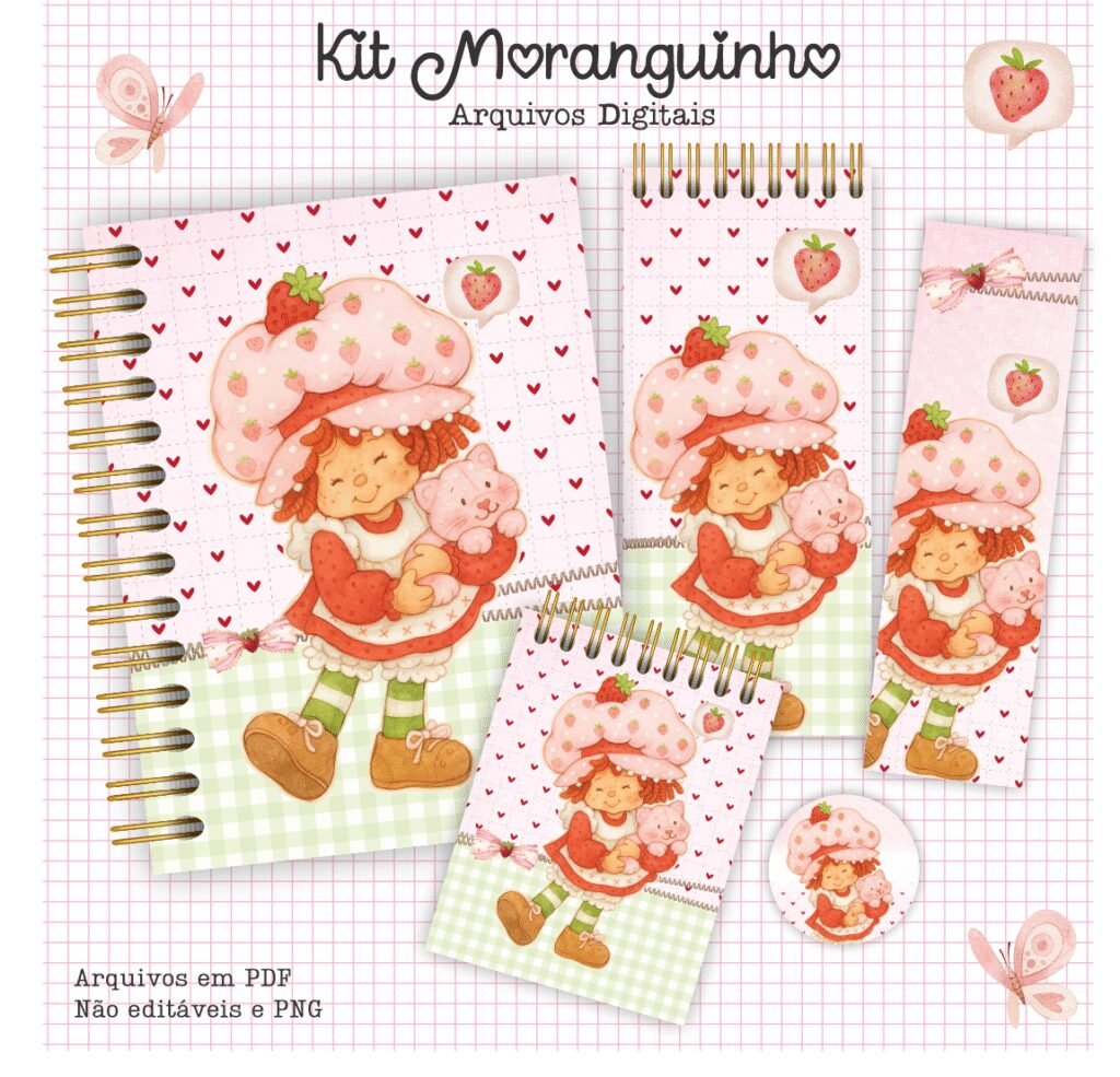 Kit Moranguinho - Encadernação (Crys Arts) - Imagem 1