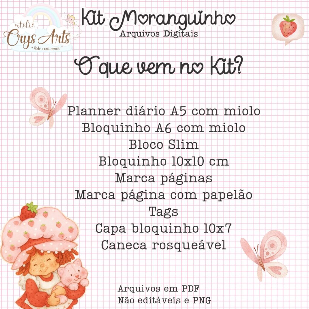 Kit Moranguinho - Encadernação (Crys Arts) - Imagem 2