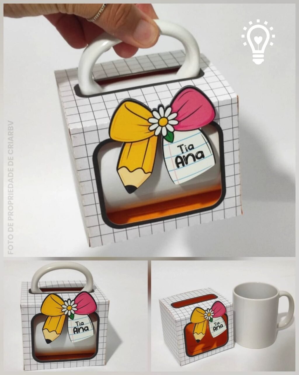 Caixa para Caneca laço Básica - Dia dos Professores - Imagem 1