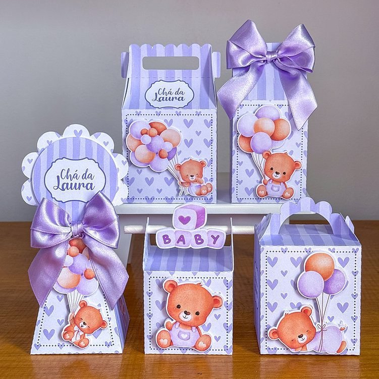 Ursinha Lilás - Kit Festa Pronta - Imagem 1