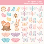 Jardim Secreto 2 – Cliparts em aquarela - Kit Digital - Imagem 7
