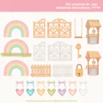 Jardim Secreto 2 – Cliparts em aquarela - Kit Digital - Imagem 6
