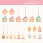 Jardim Secreto 2 – Cliparts em aquarela - Kit Digital - Imagem 5