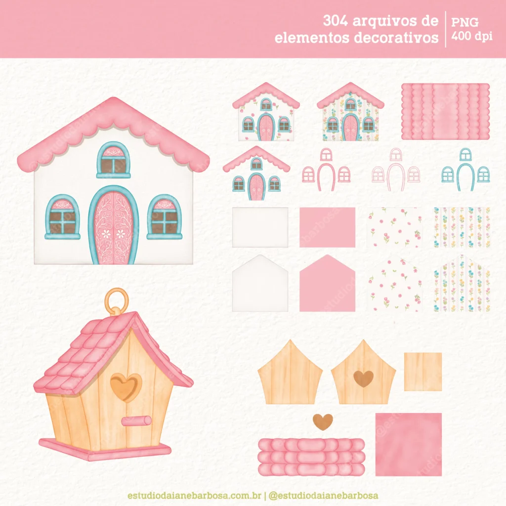 Jardim Secreto 2 – Cliparts em aquarela - Kit Digital - Imagem 4