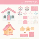 Jardim Secreto 2 – Cliparts em aquarela - Kit Digital - Imagem 4
