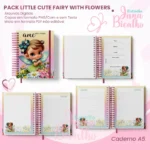 PACK Caderno Pautado A5+Bloquinho A6 – Little Cute Fairy with flowers - Imagem 2
