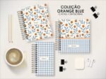 Kit Orange Blue - Capas + Divisórias (Moldes da Lê)