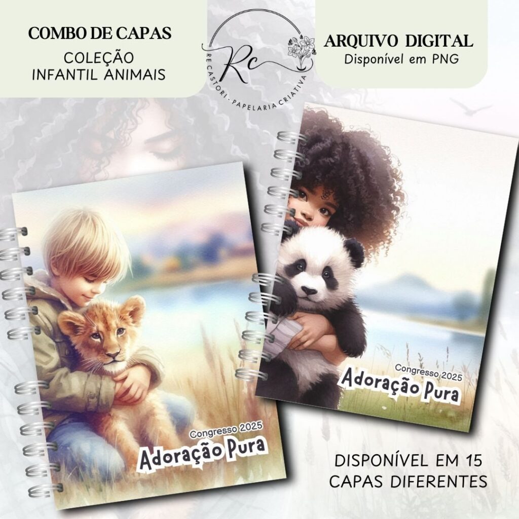 COMBO Capas Infantis para o Congresso Adoração Pura - Coleção Animais (Re Castori) - Imagem 4