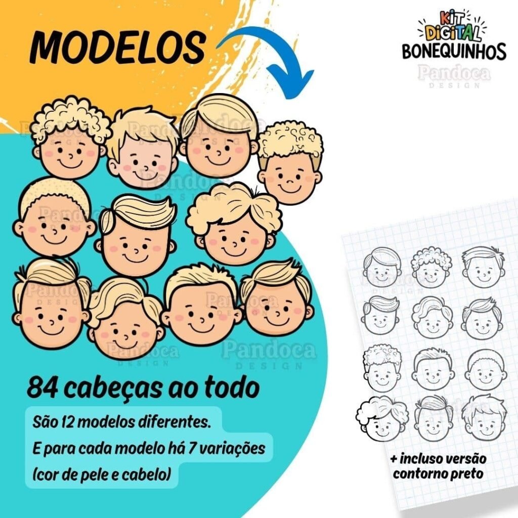 Bonequinhas Meninos - Kit Digital - Imagem 5