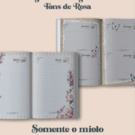 Miolo Agenda Vintage Tons de Rosa 2026 costura (Perfeito Miolo)