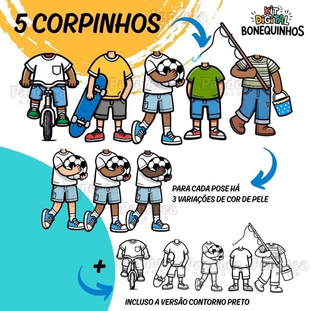 Bonequinhas Meninos - Kit Digital - Imagem 3