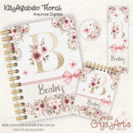 Kit Alfabeto Floral Gold (Crys Arts)