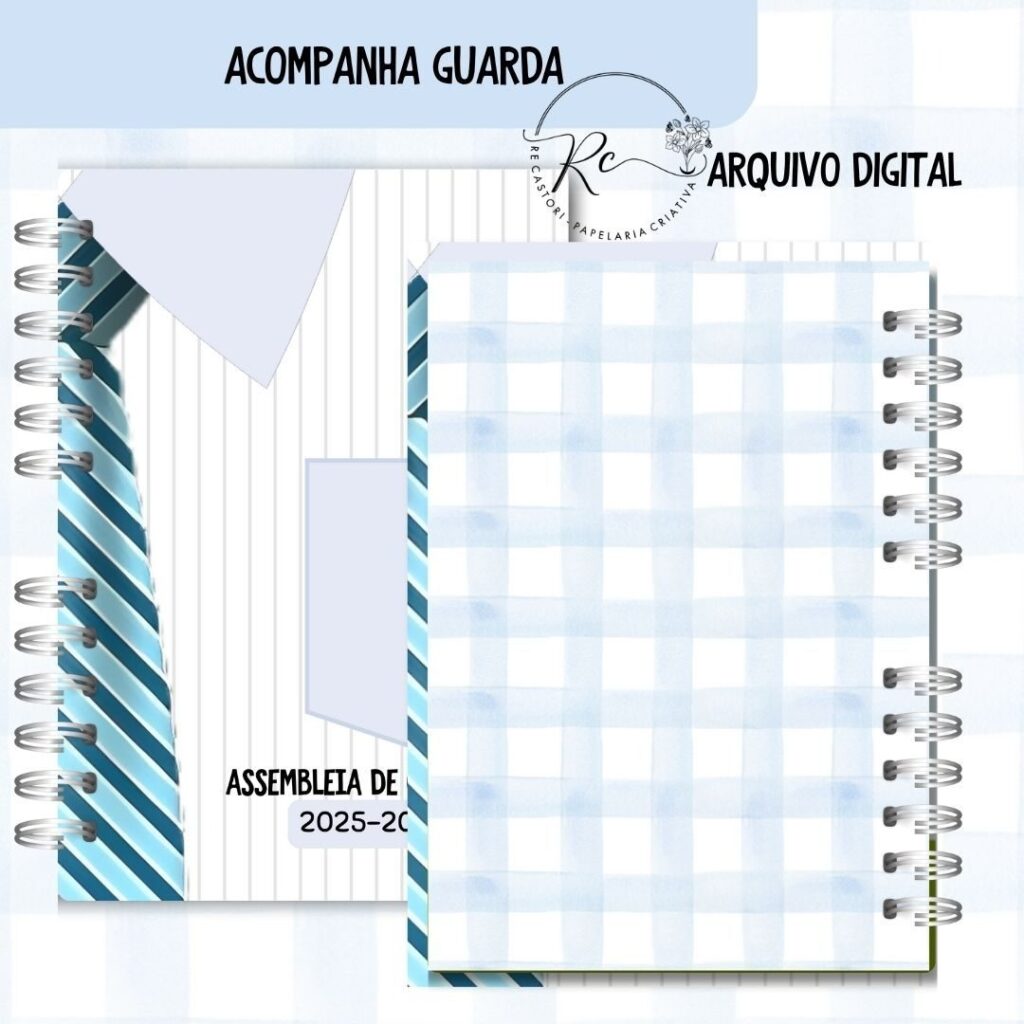 Caderno Assembleia de Circuito 2025/2026 – GRAVATA AZUL C/TEMA (Re Castori) - Imagem 2