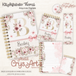 Kit Alfabeto Floral Gold (Crys Arts) - Imagem 2