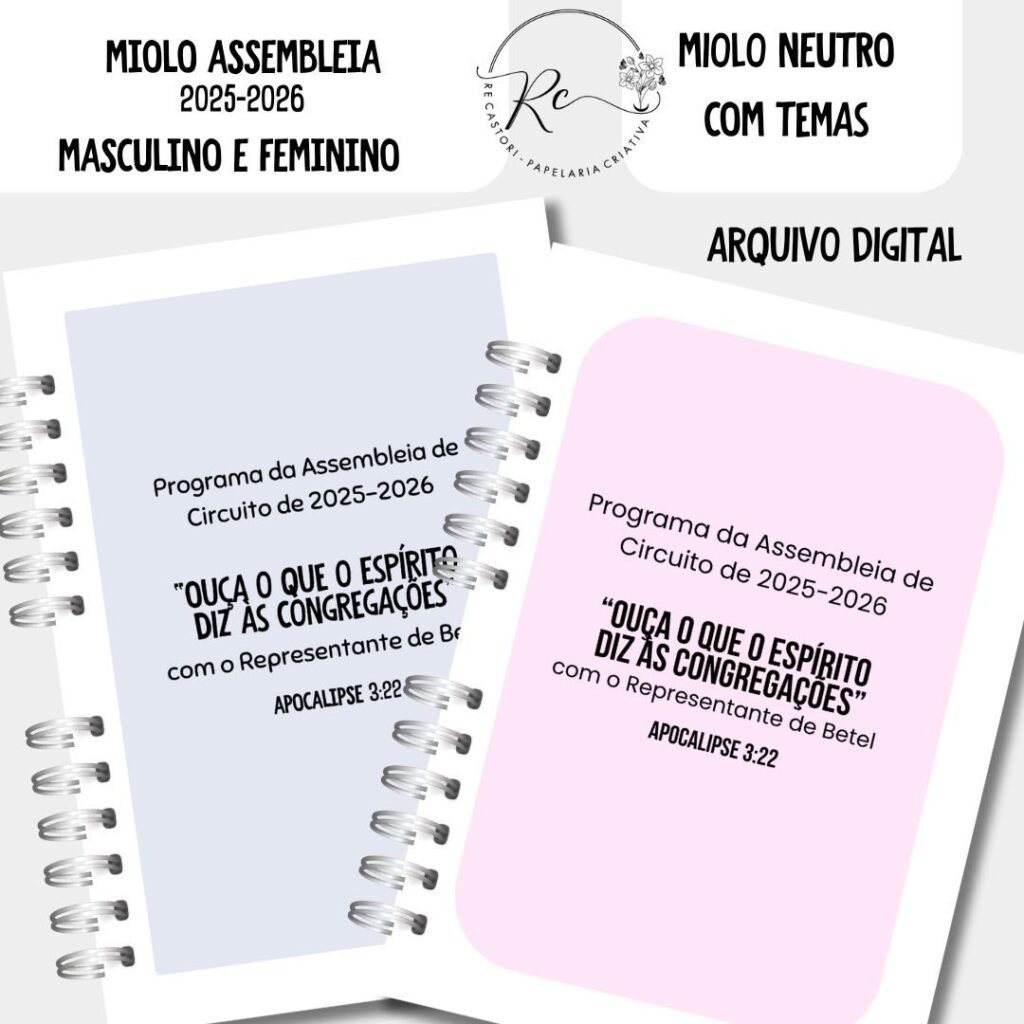 Miolo Neutro Assembleia de Circuito 2025/2026 – FEMININO E MASCULINO C/TEMA (Re Castori) - Imagem 1