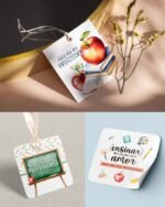 Printable - Tag ou Adesivo Quadrado 6cm - Dia dos Professores - Imagem 3