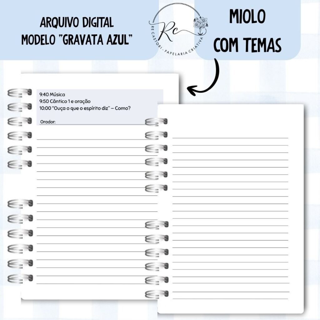 Caderno Assembleia de Circuito 2025/2026 – GRAVATA AZUL C/TEMA (Re Castori) - Imagem 5