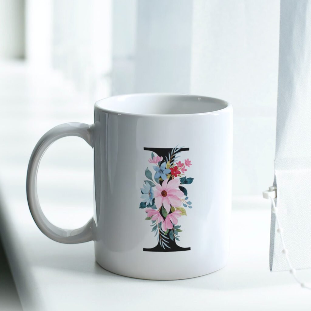 Alfabeto Floral Básico - Artes para Canecas - Imagem 4