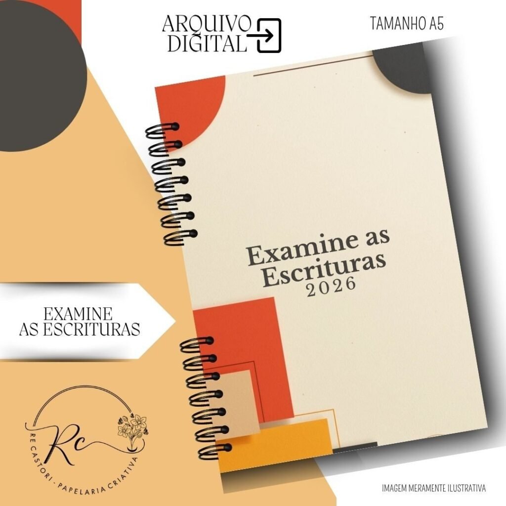 Caderno Examine as Escrituras - Permanente 2026 – Masculino (Rê Castori) - Imagem 1