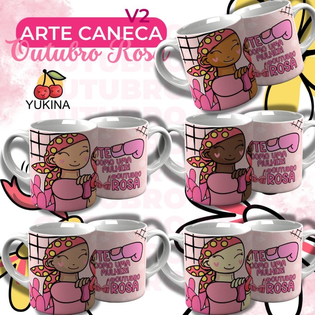 Arte Caneca Outubro Rosa V2 – Autoral - Imagem 1