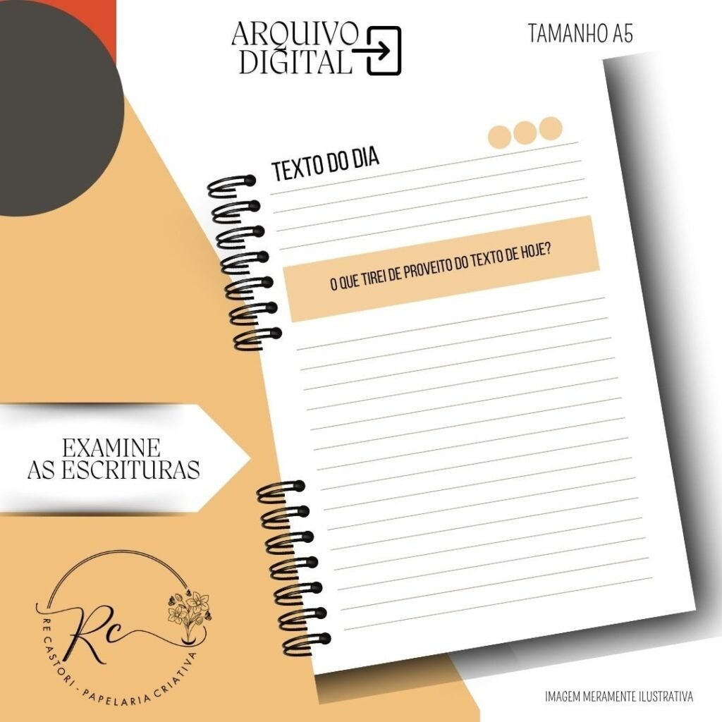 Caderno Examine as Escrituras - Permanente 2026 – Masculino (Rê Castori) - Imagem 3