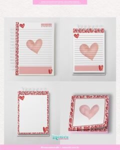 Coleção Corações Aquarela - Kit de Encadernação - Imagem 4