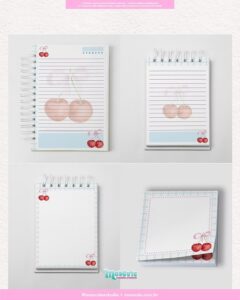 Coleção Cerejinhas Aquarela - Kit de Encadernação - Imagem 5