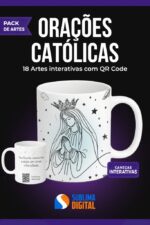 Religiosa com QR Code - Artes para Canecas