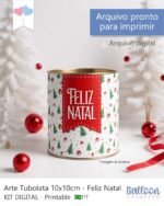Printable - Arte para Tubolata 10x10cm - Feliz Natal (Balloon) - Imagem 3