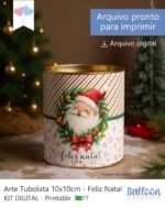 Printable - Arte para Tubolata 10x10cm - Feliz Natal (Balloon) - Imagem 5