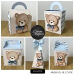 Chá de Bebê Ursinho Azul e Marfim - Kit Festa Pronta
